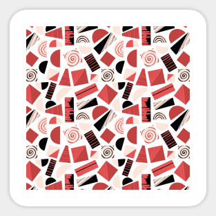 Mod Art Collage Red Black Pink Sticker